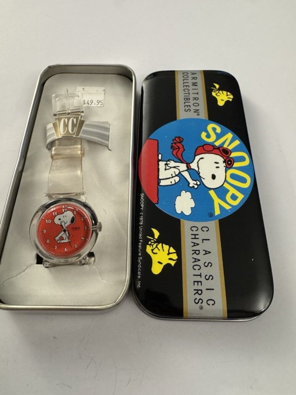 Vintage Used Armitron Snoopy Peanuts Clear Jelly Band Watch Quartz D9